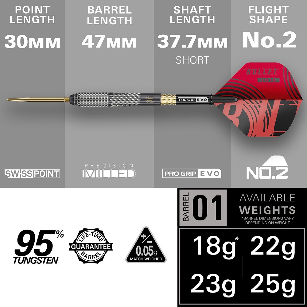 Target Stephen Bunting G5 Void Swiss Point 95% Steel Tip Darts