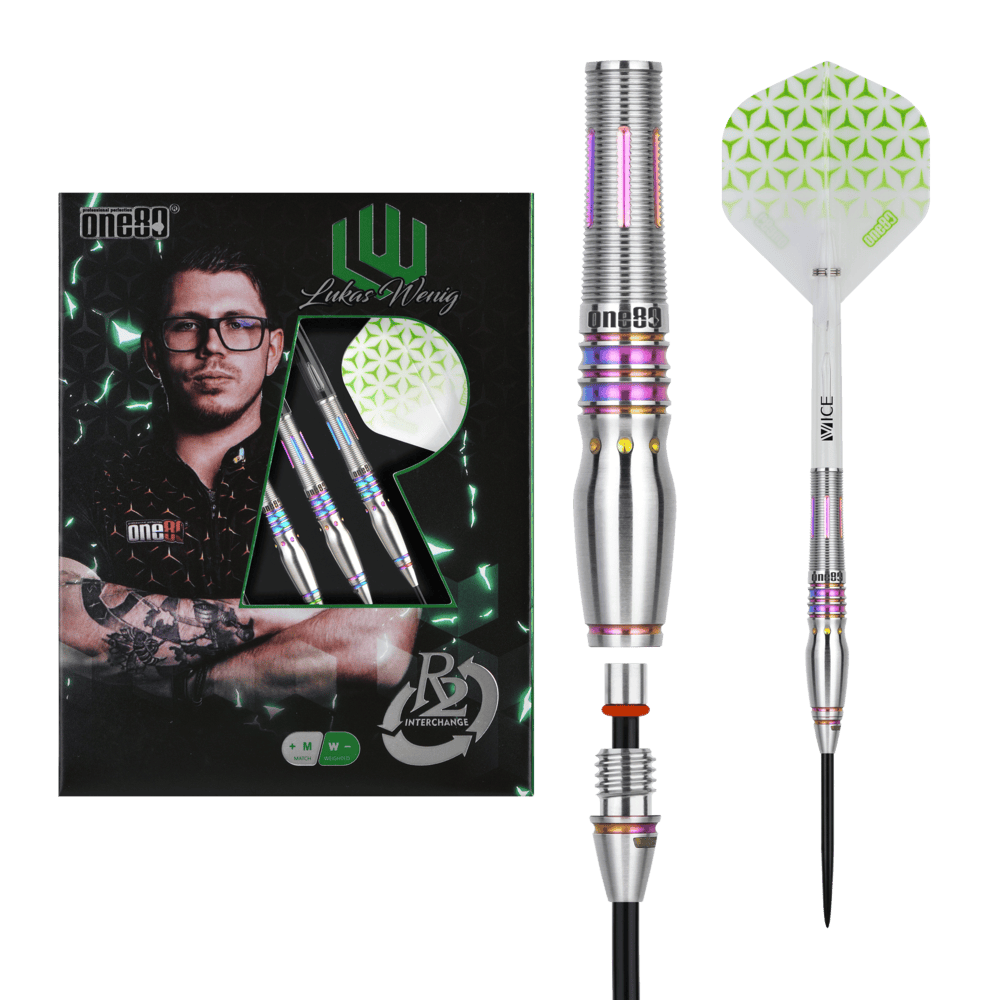 ONE80 Lukas Wenig R2 Interchange 90% Steel Tip Darts