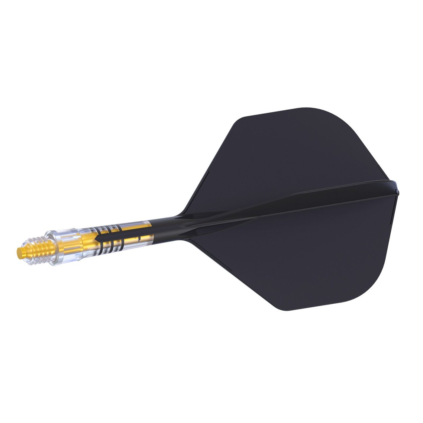 Cuesoul ROST T19 Integrated Flights Small Standard Wing Carbon Black Yellow - Dart Flights
