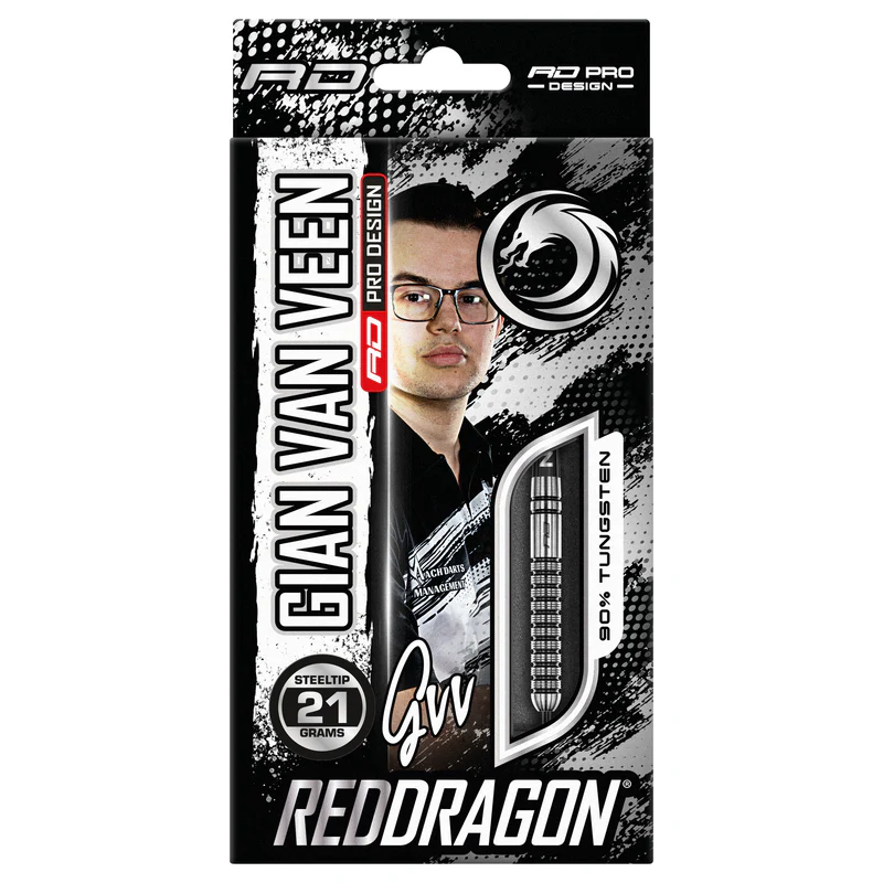 Red Dragon Gian van Veen 90% - Steel Tip Darts - Dartshopper.com