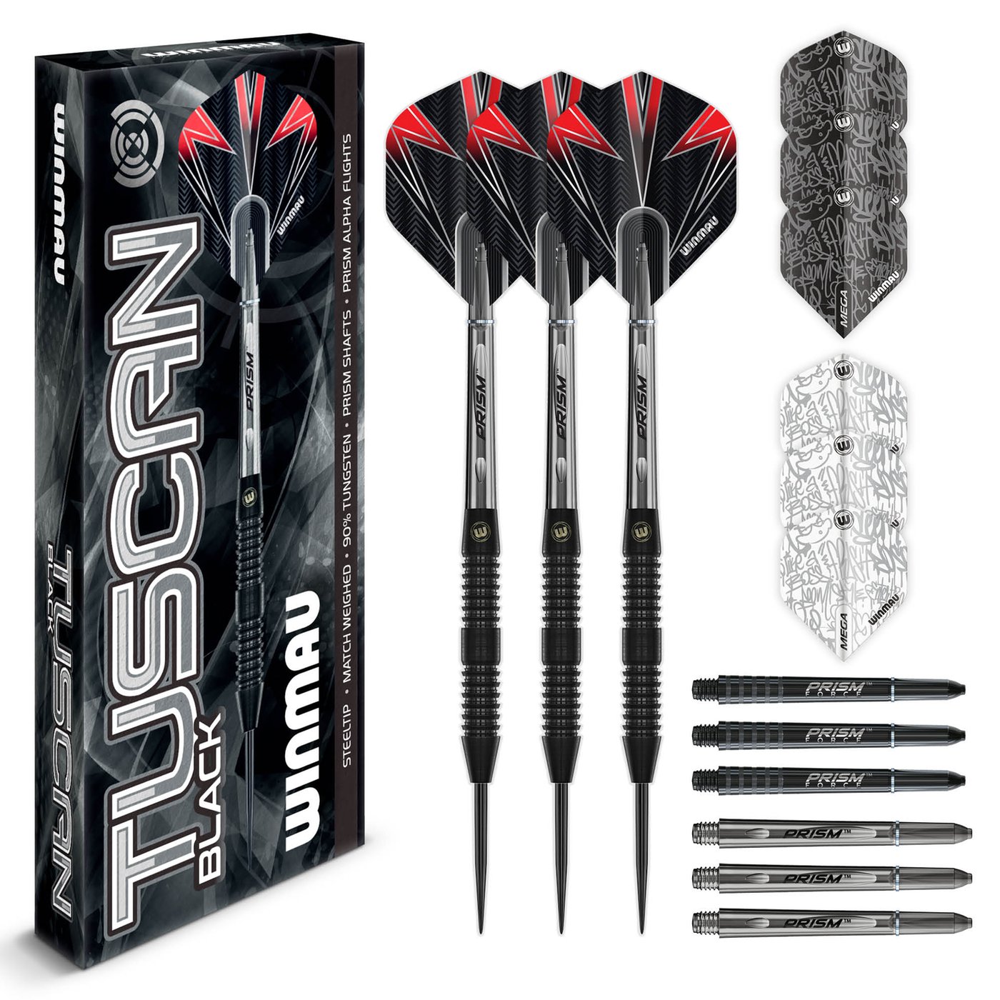 Winmau Tuscan Black 90% Dartshopper Exclusives - Steel Tip Darts