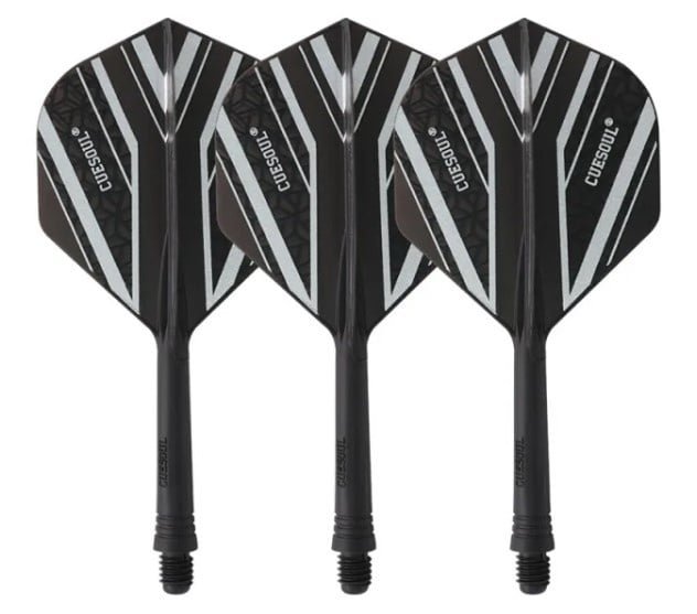 Cuesoul ✓ Tero Flight System AK5 Rost Black Pattern ✓ Black Standard Dart Flights