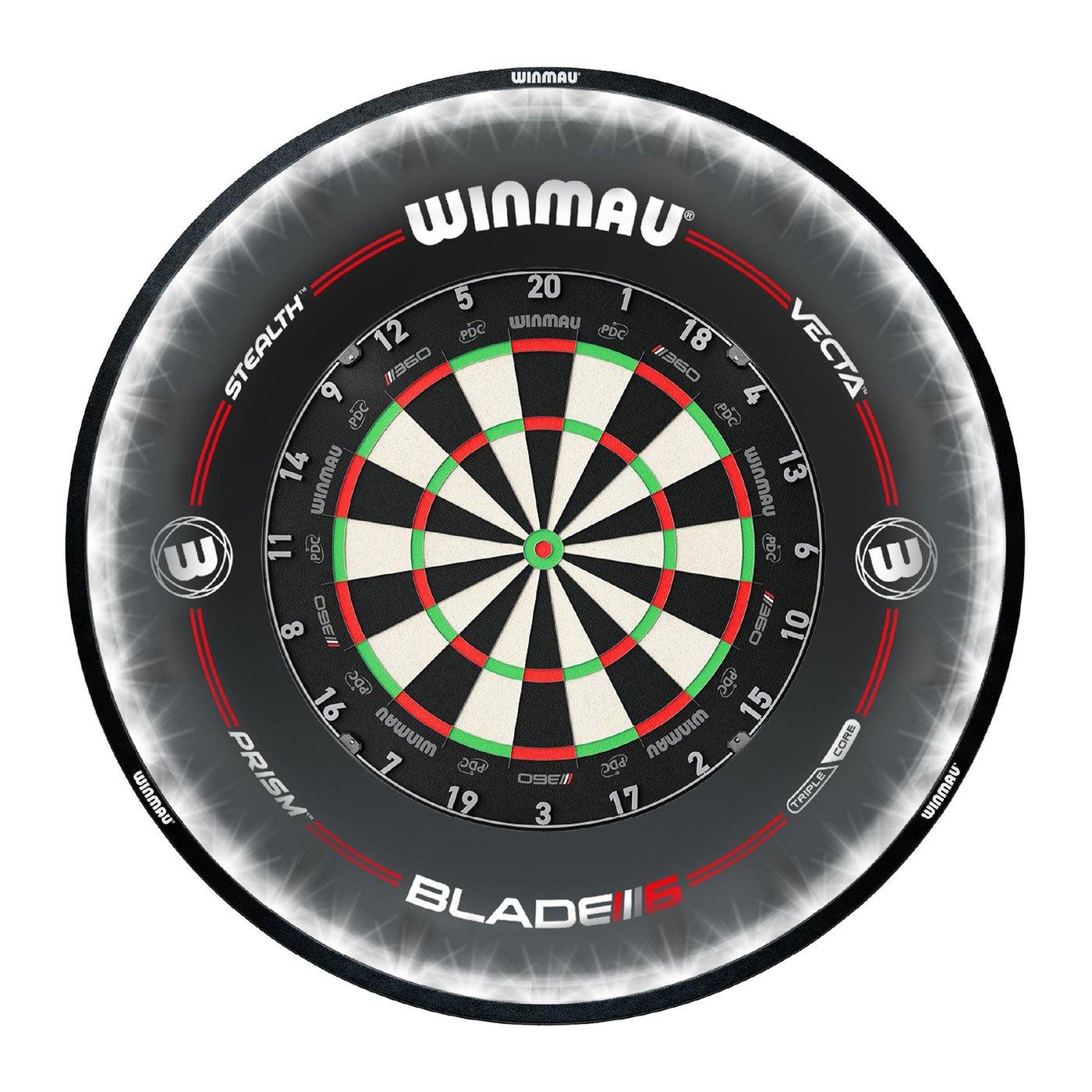 Winmau Blade 360 Triple Core Technology + Winmau Plasma + Winmau Pro-Line Surround - Dartset