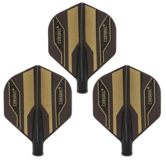 Cuesoul - Tero Flight System AK4 Golden Pattern - Black Standard - Dart Flights