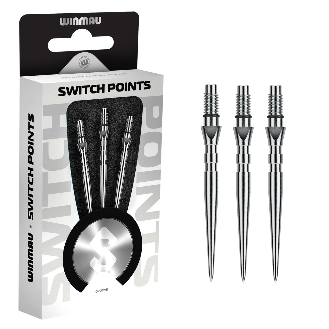 Winmau Switch Point Groove Silver