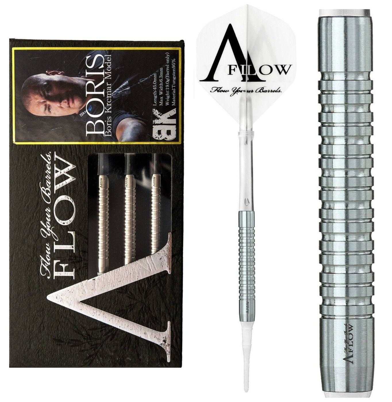 Dynasty A-FLOW Black Line Boris Krcmar 95% Soft Tip Darts