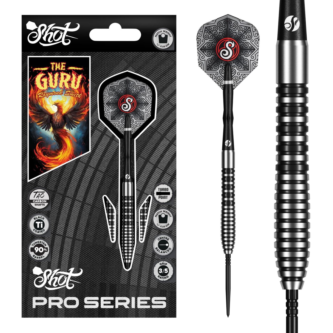 Shot Raymond Smith Guru Turbo Point 90% - Steel Tip Darts