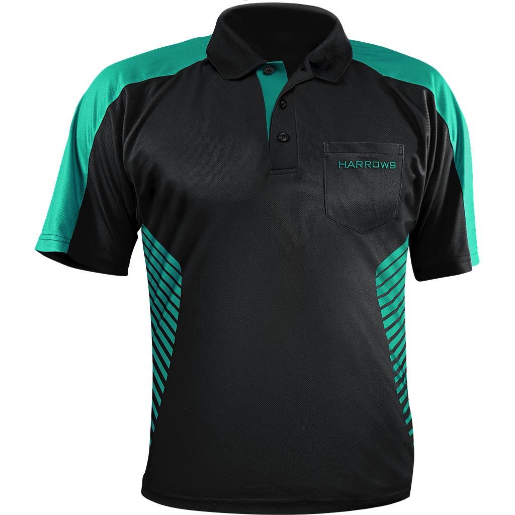 Harrows Vivid Black & Jade - Dartshirt
