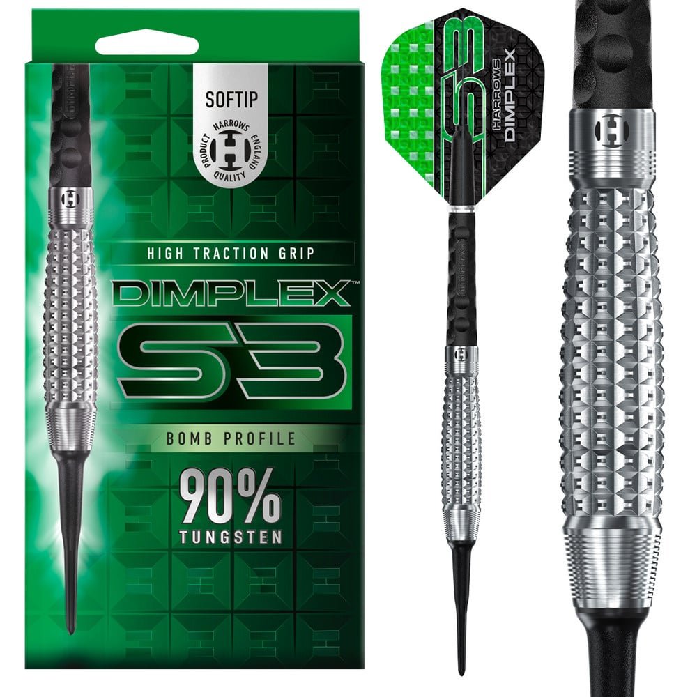 Dardos Harrows Dimplex S3 Bomb 90% Punta de Plástico