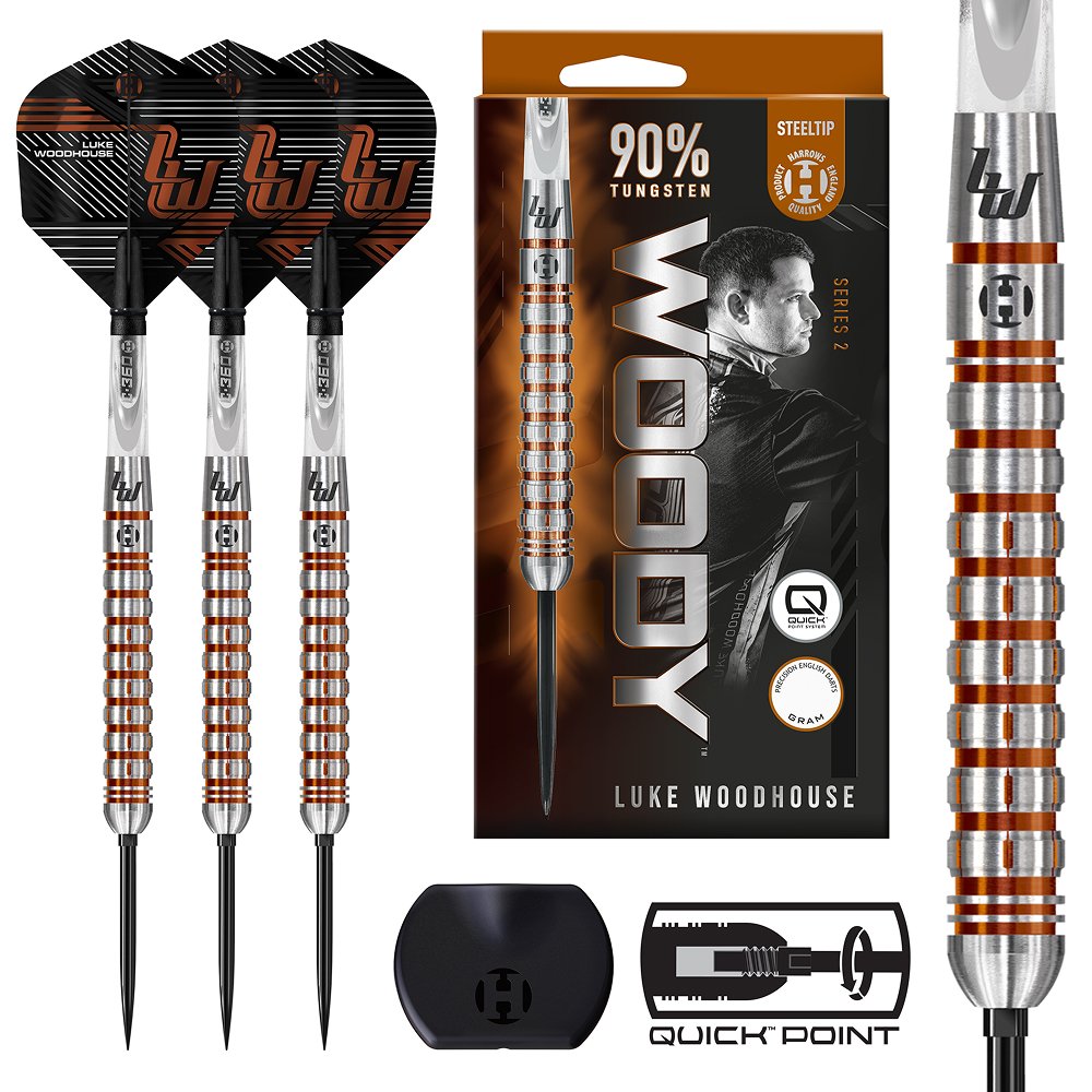 Harrows Luke Woodhouse V2 Quick Point 90% - Steel Tip Darts