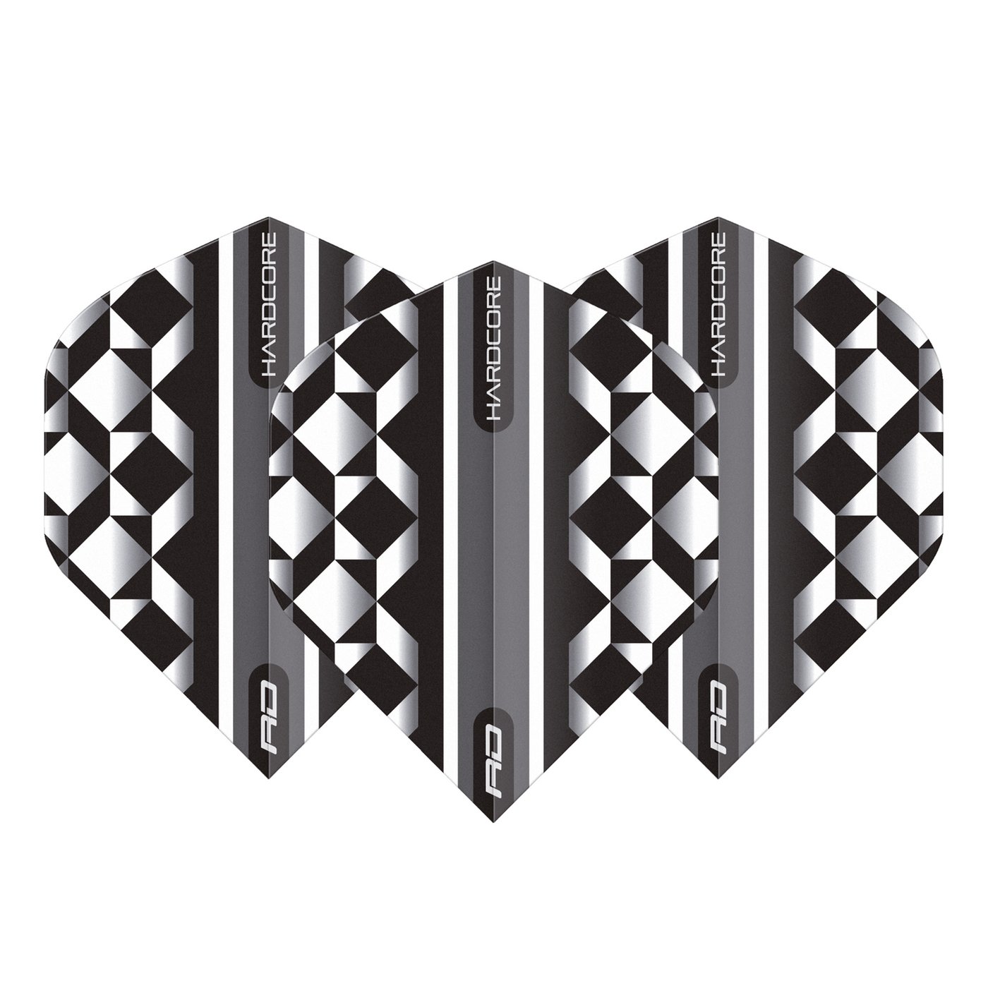 Red Dragon Hardcore Radical White & Black Geometric Darts Flights