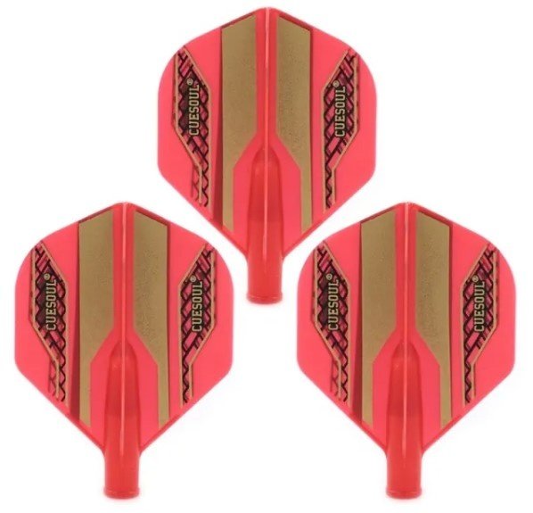 Cuesoul - Tero Flight System AK4 Golden Pattern - Red Standard Darts Flights