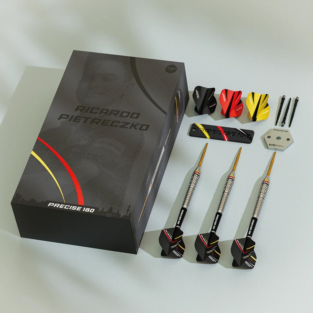 Precise180 Ricardo Pietreczko Gold 90% - Steel Tip Darts