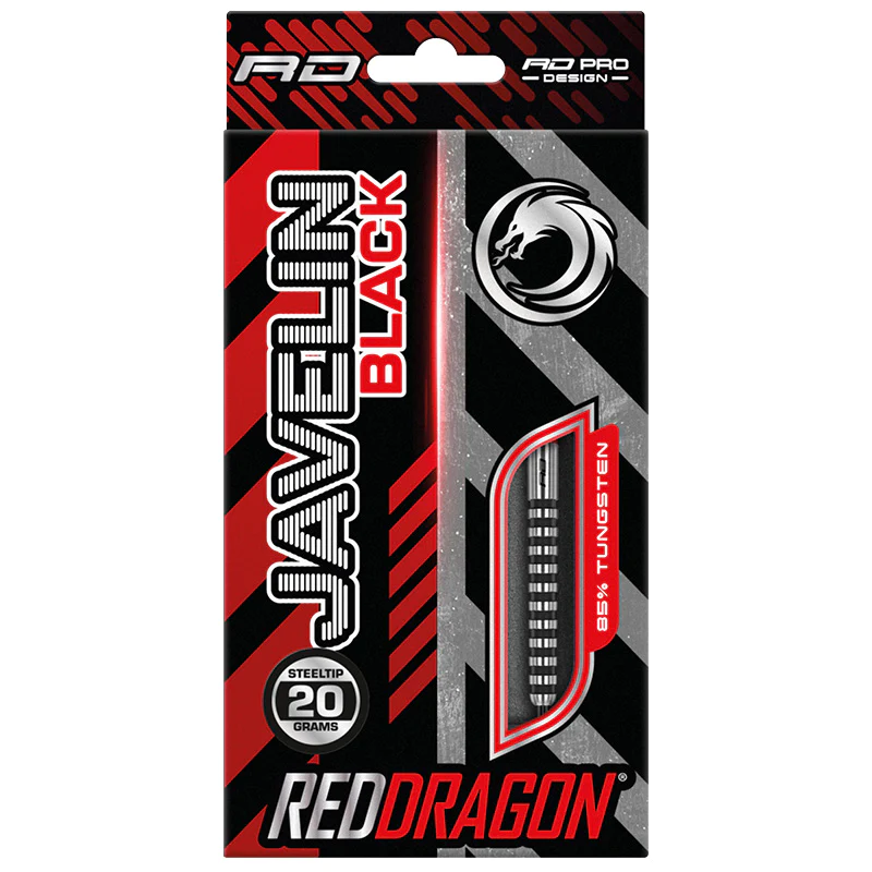 Red Dragon Javelin Black 85% Steel Tip Darts - Dartshopper.eu