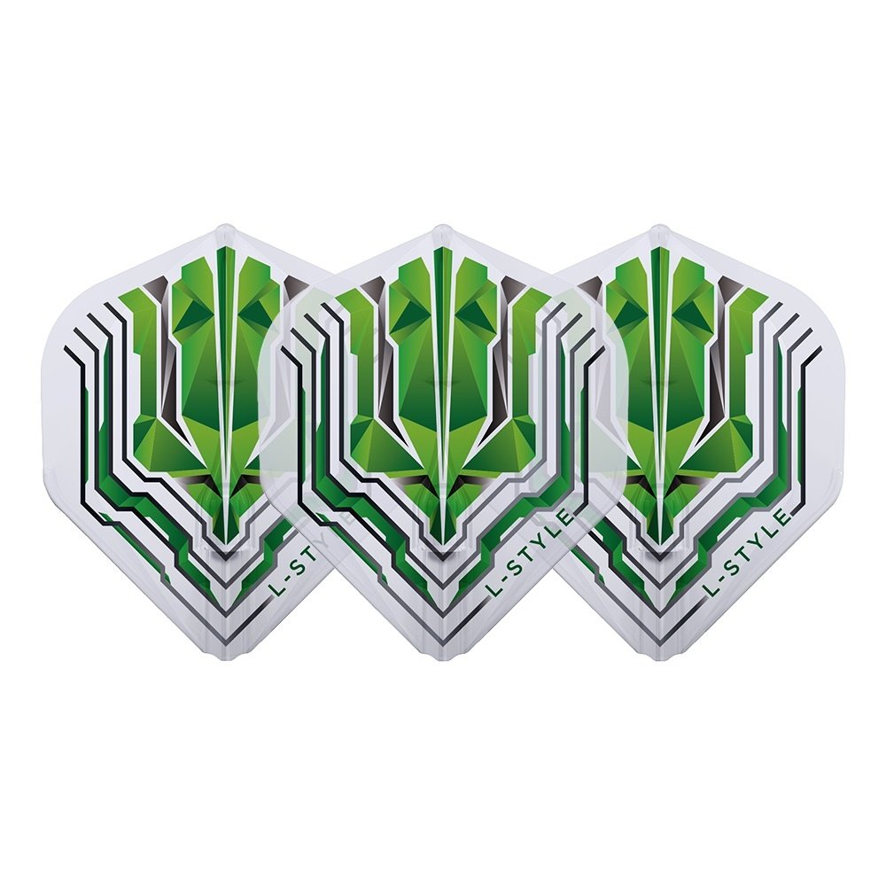 L-Style Champagne Flight EZ L1 Standard Origin Series Clear Green Darts Flights