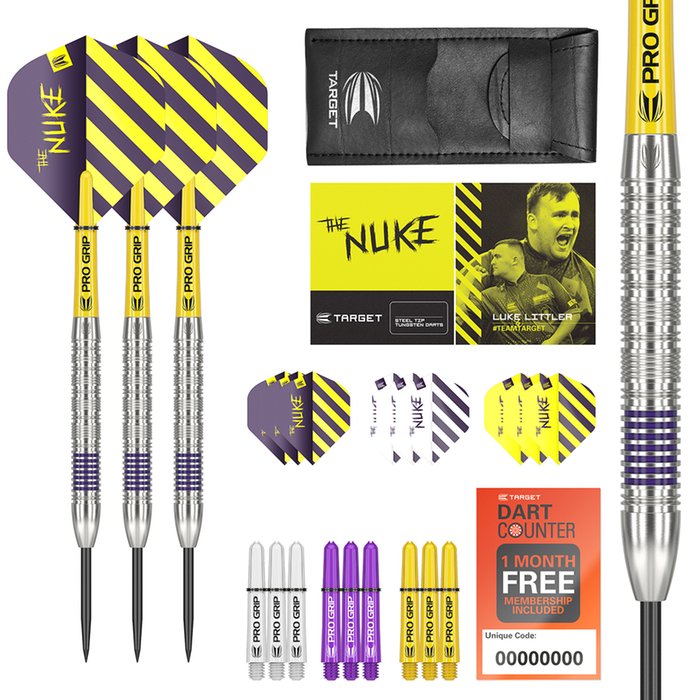 Target Luke 'The Nuke' Littler 80% Tungsten - Steel Tip Darts