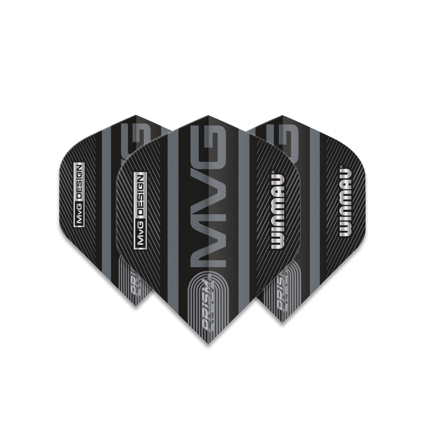 Winmau Prism Alpha Black MVG Grey Darts Flights