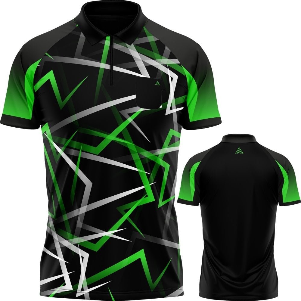 Arraz Flare Dartshirt Black & Green - Dart Trøjer