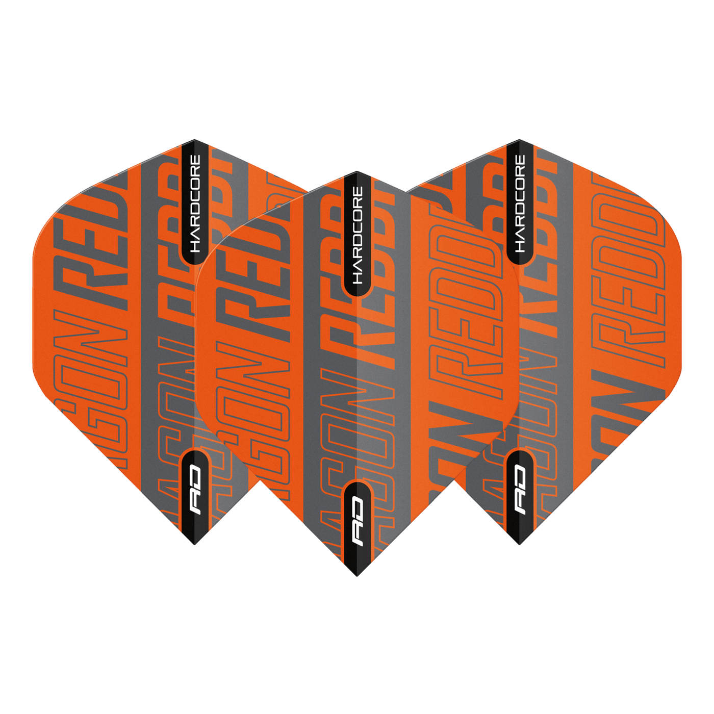 Red Dragon Hardcore XT Orange & Black Print Darts Flights