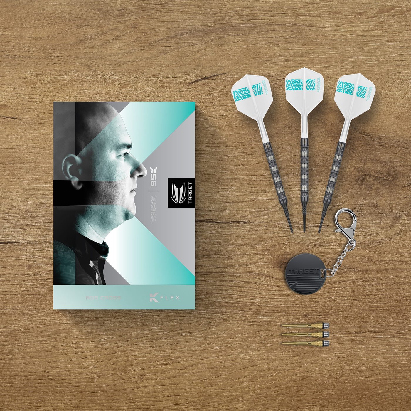 Target Darts Rob Cross Zilveren Spanning 18G Messing Zachte Tip Darts Set