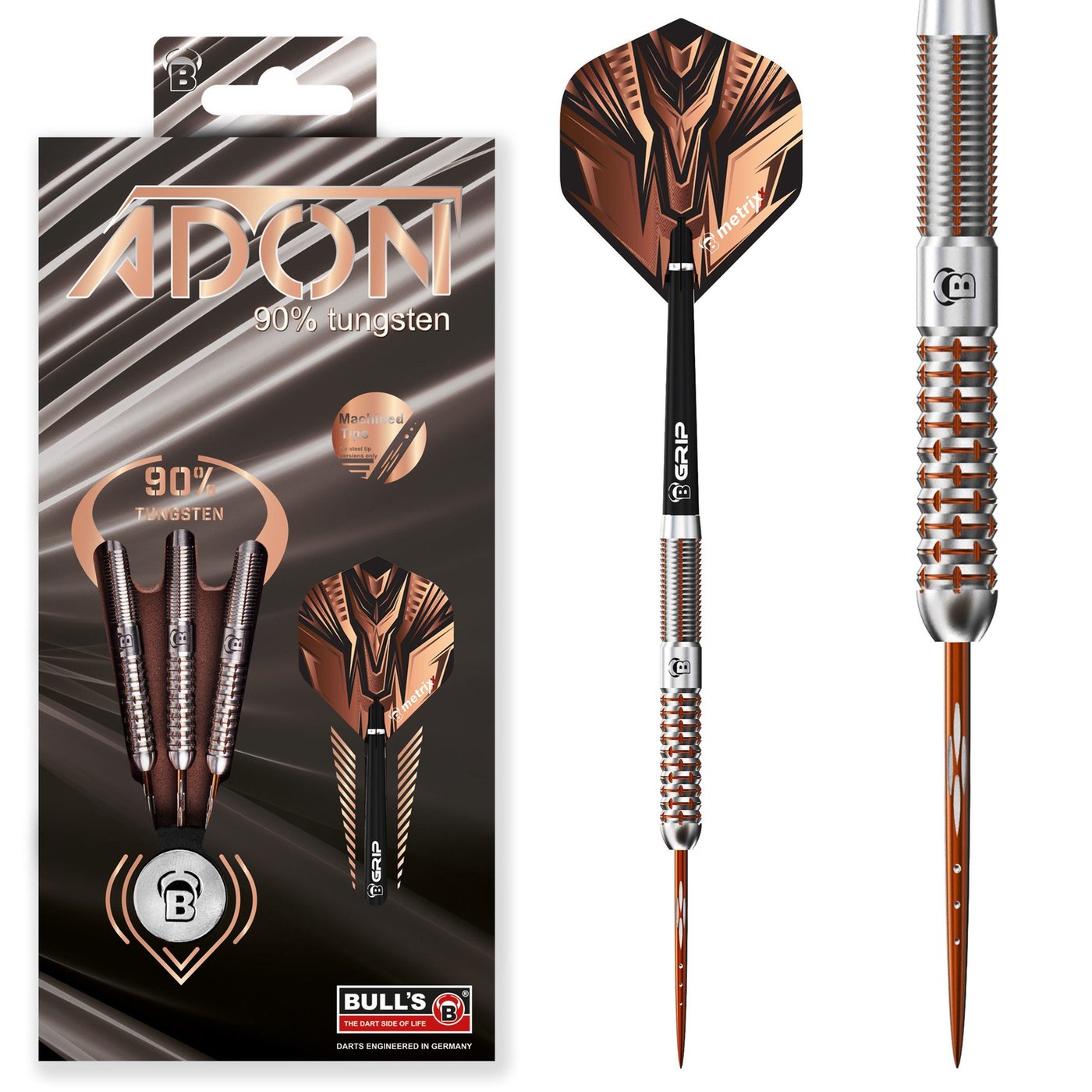 Dardos BULL'S Adon 90% Punta de Acero