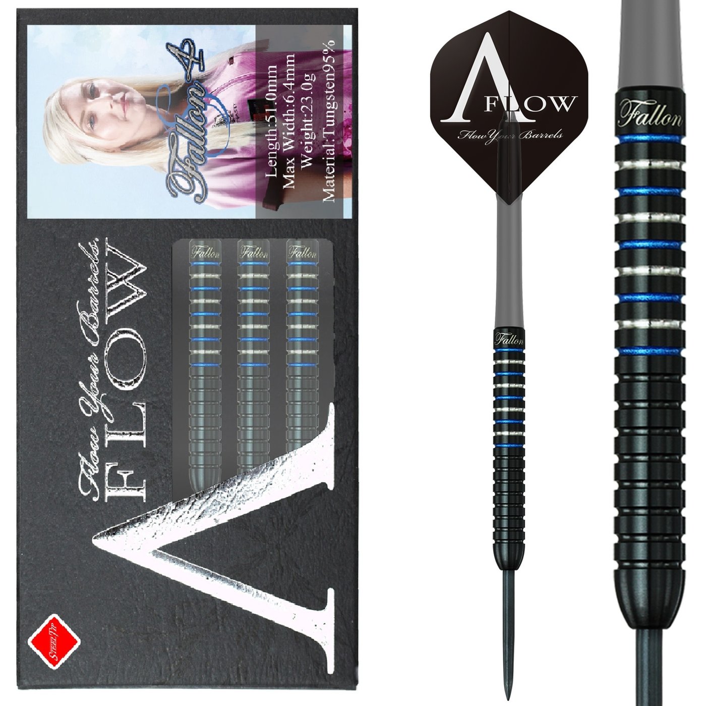 Dardos Dynasty A-FLOW Fallon Sherrock - Fallon 4S 95% Punta de Acero