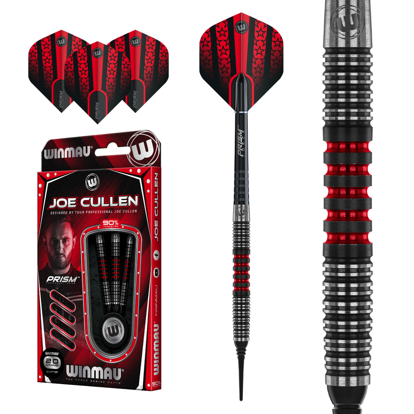 Dardos Winmau Joe Cullen 90% Punta de Plástico
