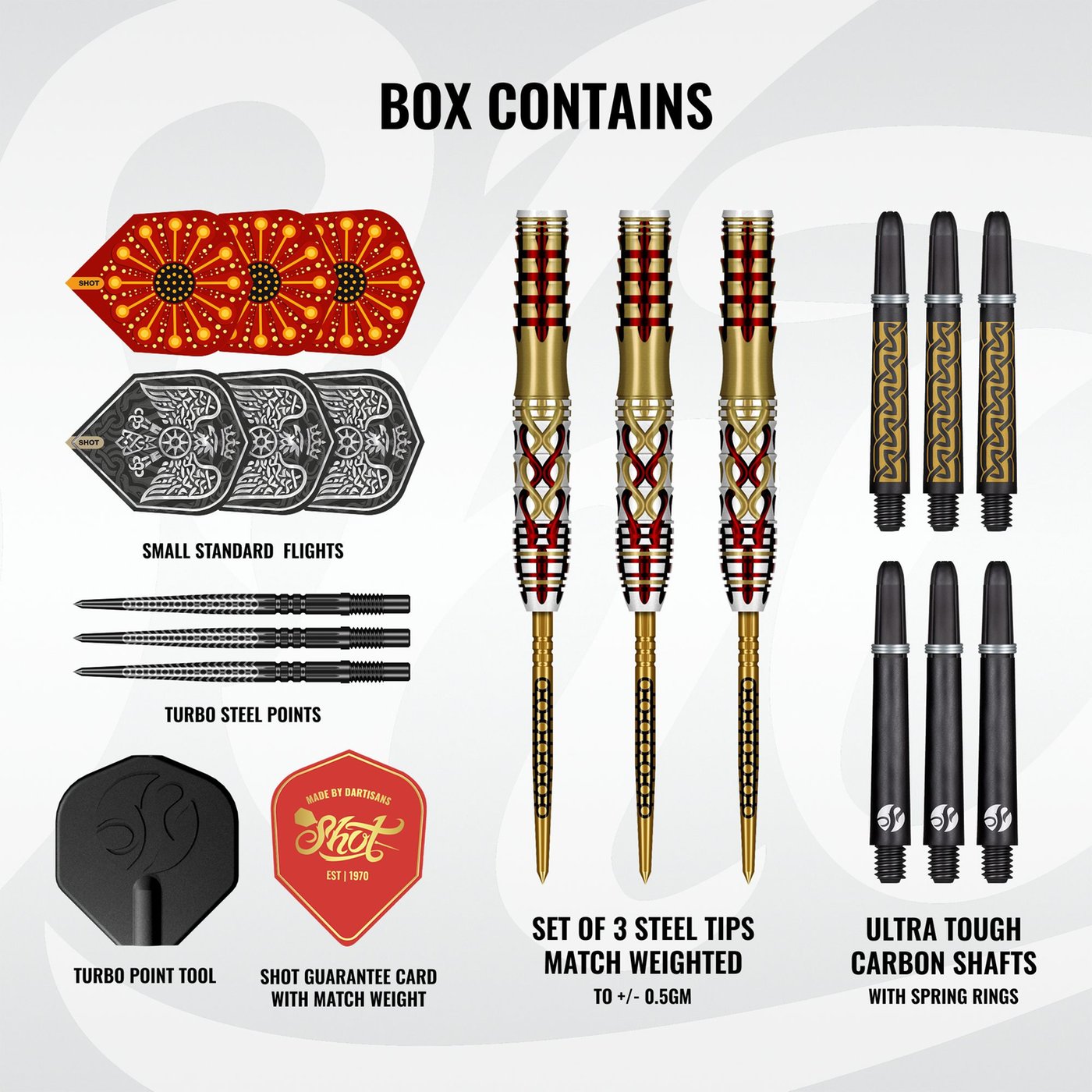 Shot Goths Alaric Turbo Point 95% - Steel Tip Darts - Dartshopper.com