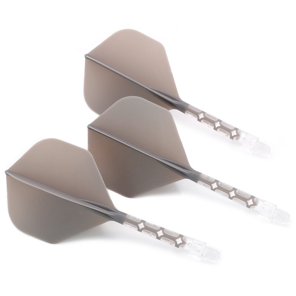 Cuesoul - ROST T19 Integrated Flights - Standard Shape - Clear Grey - Dart Flights