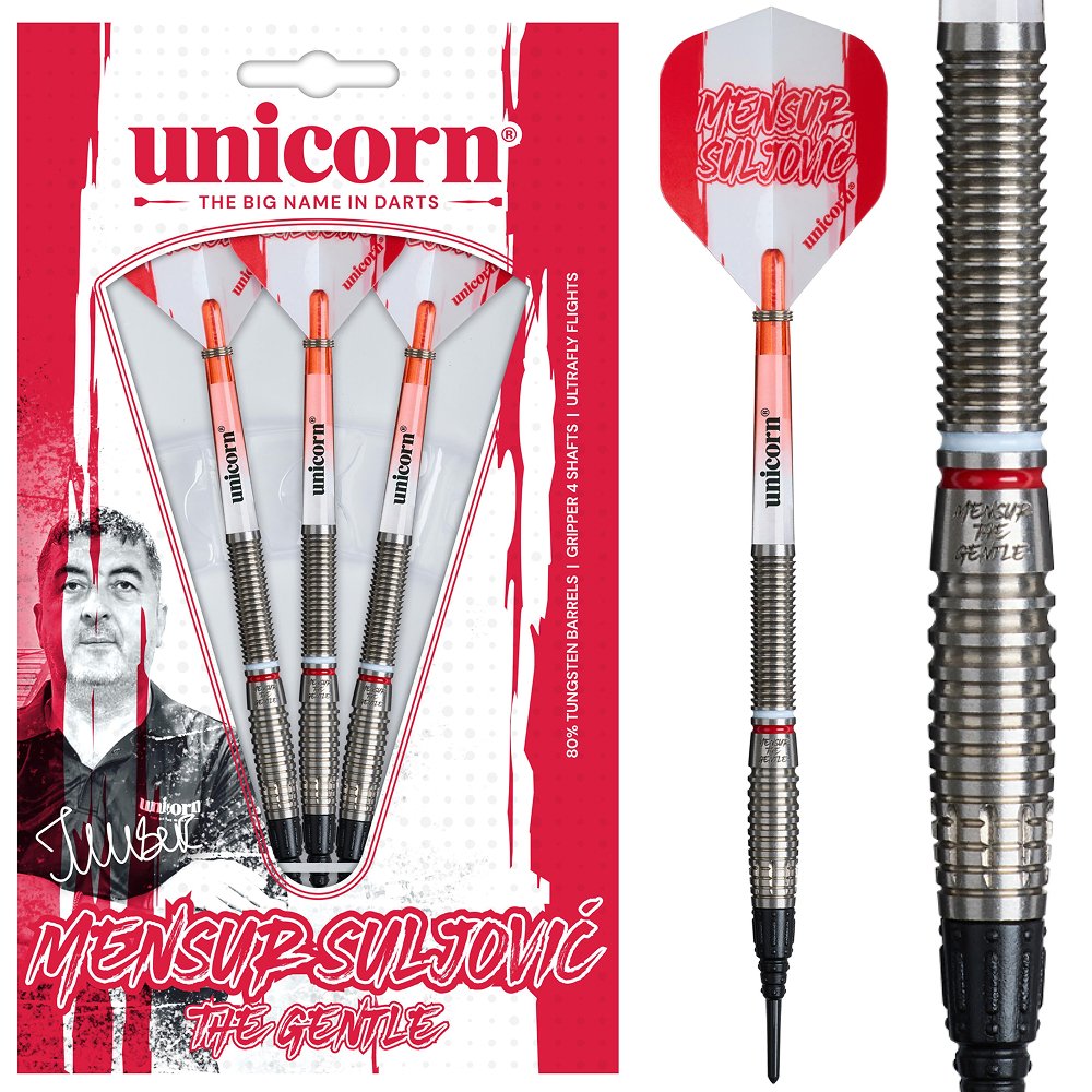 【unicorn】MENSUR SULJOVIC 23g Unicorn Mensur Suljovic 95% - Soft Tip Darts - Dartshopper.com