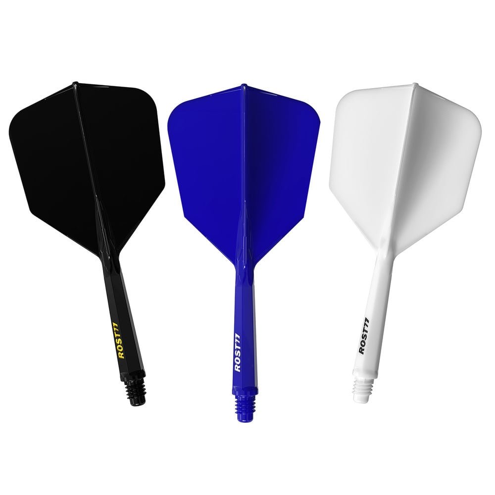 Cuesoul ROST 77 Solid White Black Blue Big Wing - Darts Sulat