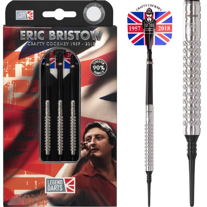 Eric Bristow Crafty Cockney 90% Silver Knurled Soft Tip