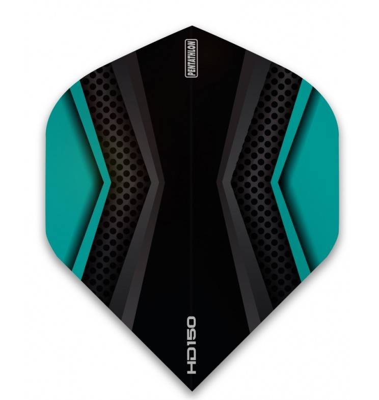 Pentathlon HD150 Black-Aqua Darts Flights