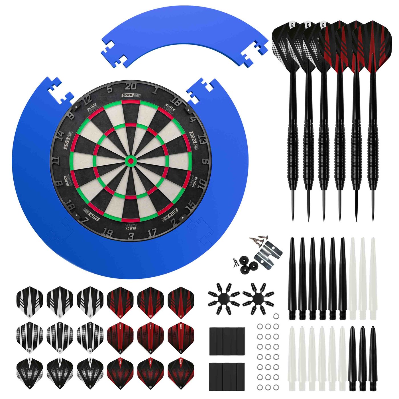 KOTO Black Label + Puzzle Surround + 2 Sets KOTO Dartpijlen - 90-Pieces - Dartset