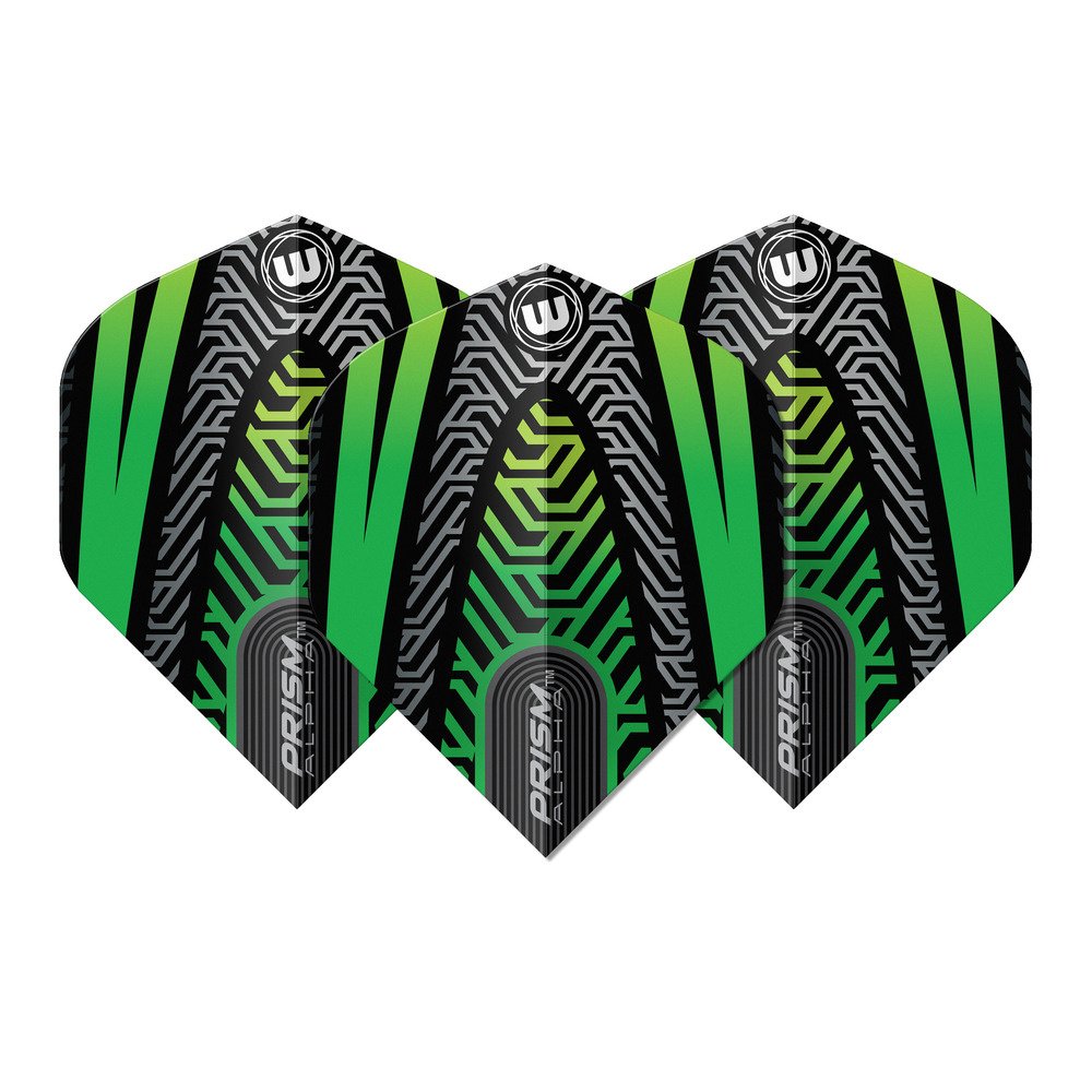 Winmau Prism Alpha Black Green V2 Darts Flights