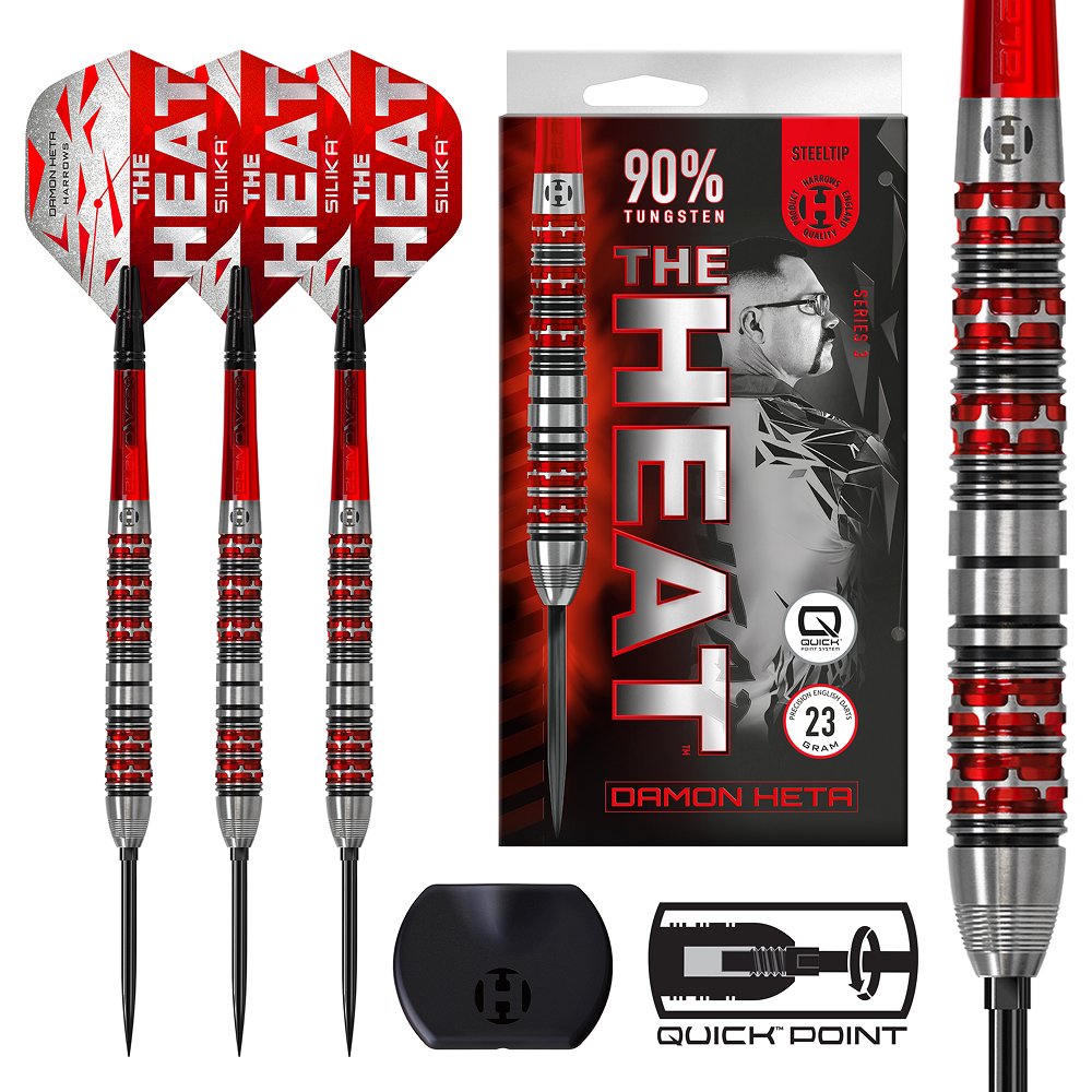 Harrows Damon Heta V3 Quick Point 90% - Steel Tip Darts