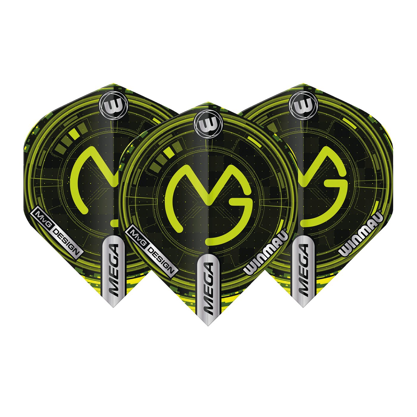 Winmau Mega Standard MVG Design Black/Green Darts Flights