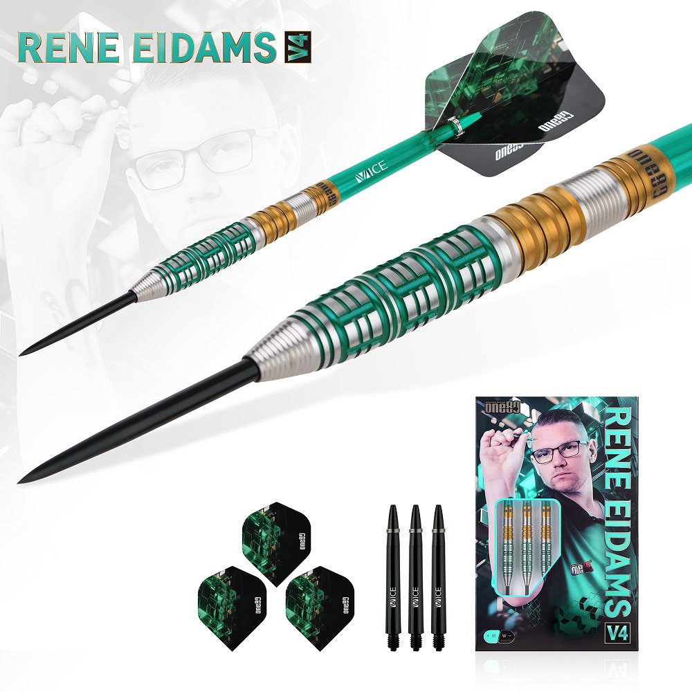 ONE80 Rene Eidams V4 90% - Steel Tip Darts - Dartshopper.com