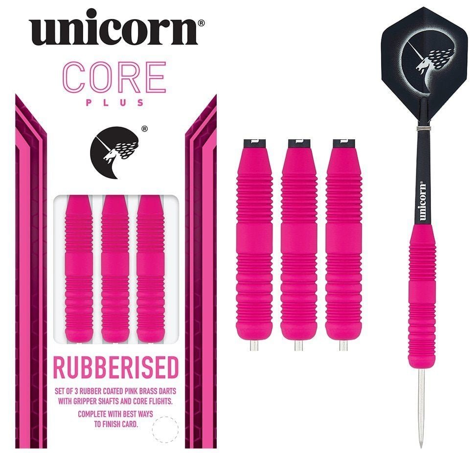 Unicorn Core Plus Rubberised Pink Darts