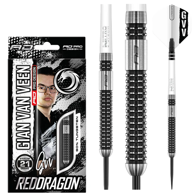 Red Dragon Gian van Veen Axis 90% Steel Tip Darts