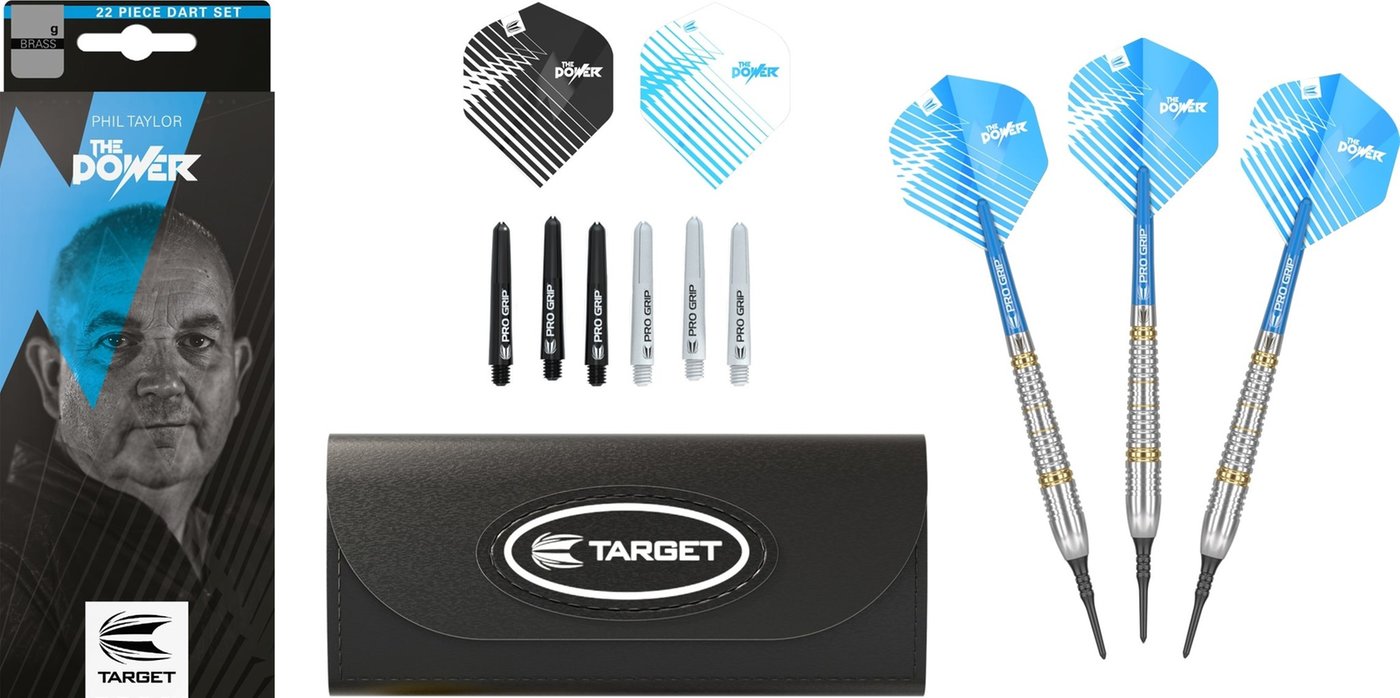 Phil Taylor Brass Set 22 Pieces 2022 Brass Soft Tip Darts
