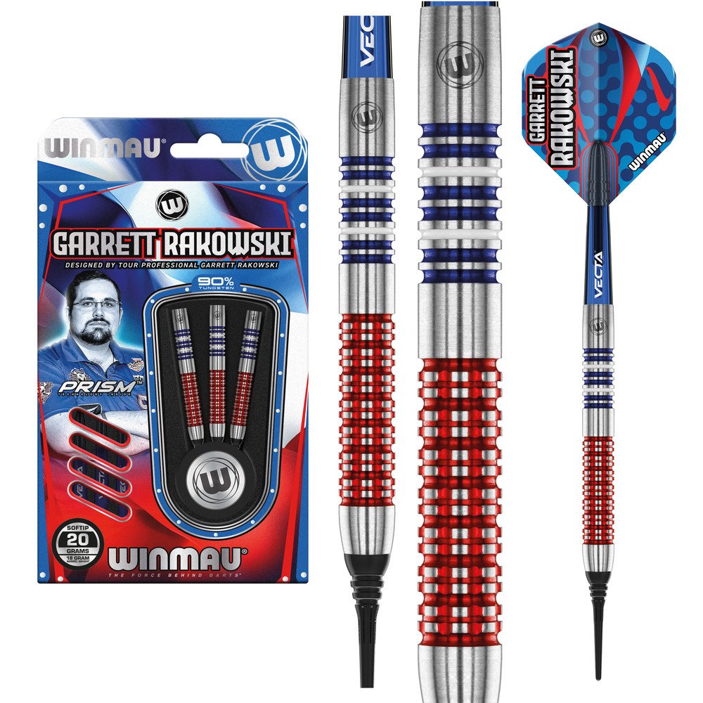 Dardos Winmau Garrett Rakowski 90%  Punta de Plástico