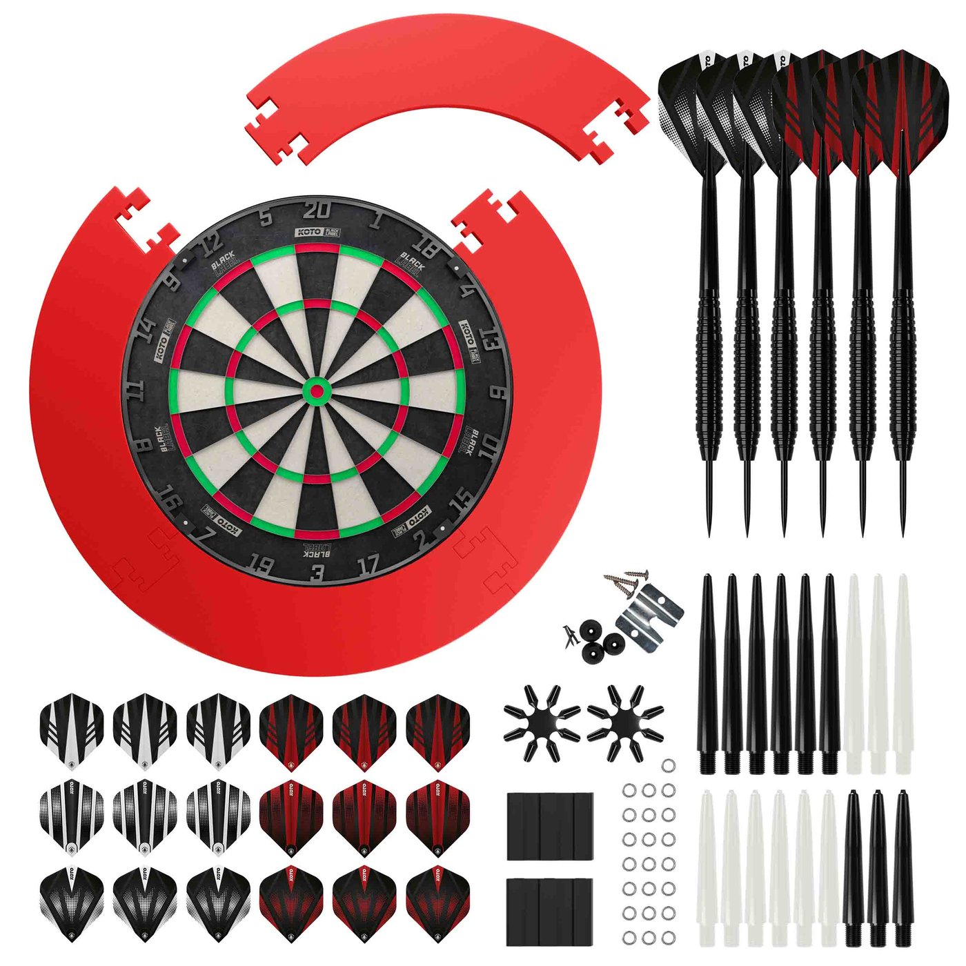 KOTO Black Label + Puzzle Surround + 2 Sets KOTO Dartpijlen - 90-Pieces - Zestaw do Darta