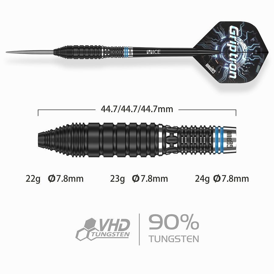 ONE80 Griptron GT3 90% Steel Tip Darts - Dartshopper