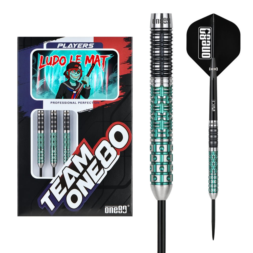 Dardos ONE80 Ludo Le Mat 90% Punta de Acero