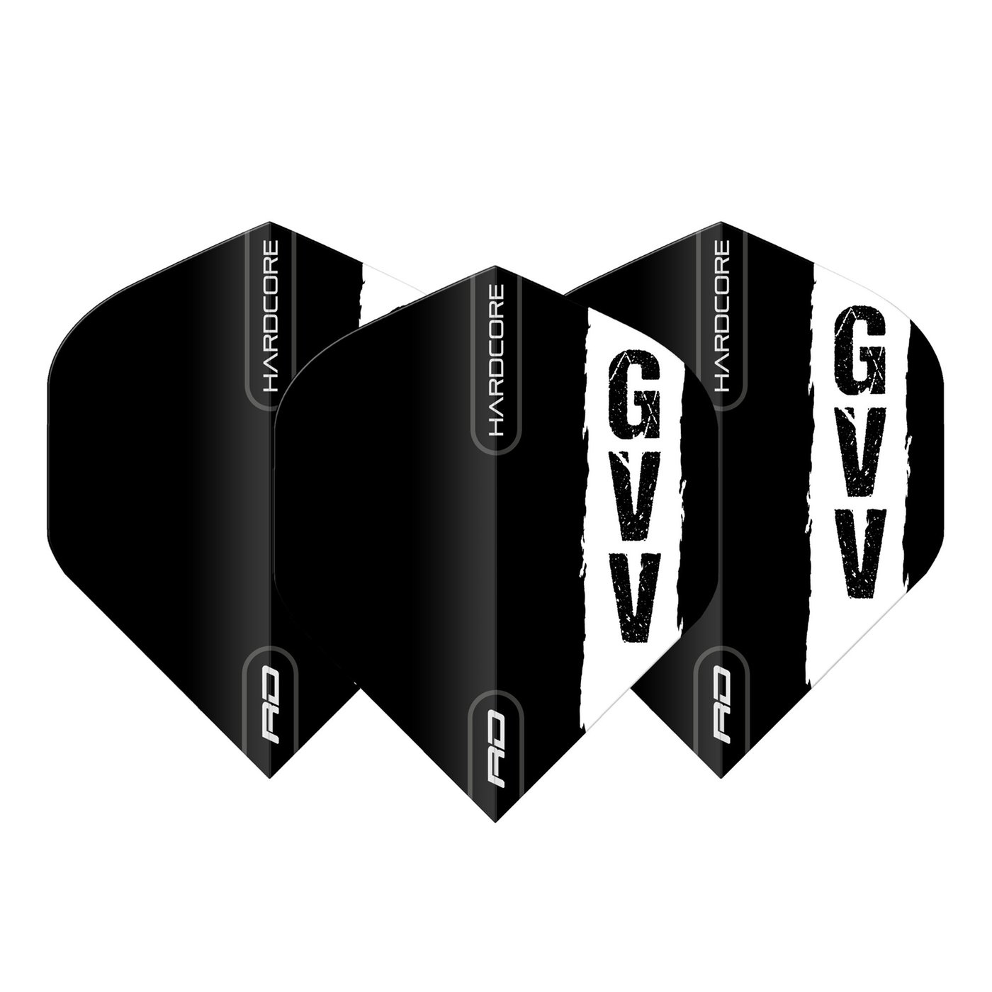 Red Dragon Gian van Veen Black with GVV logo Hardcore Standard - Dart Flights