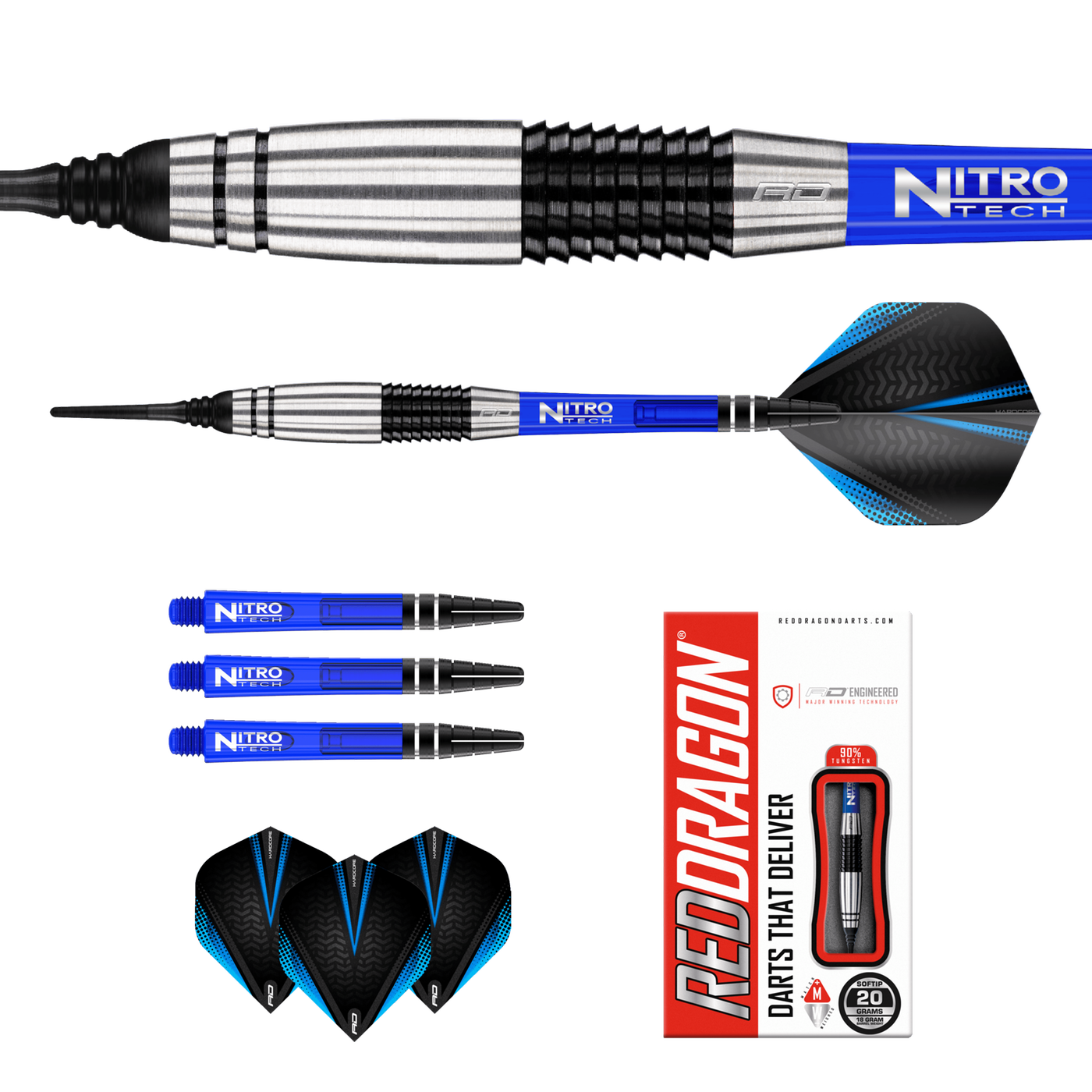 Dardos Red Dragon Cyclone 90% Punta de Plástico