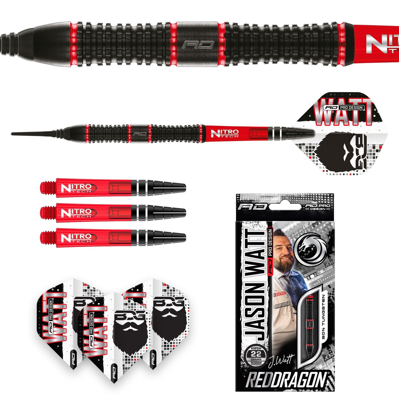 Red Dragon Jason Watt 90% Soft Tip Darts