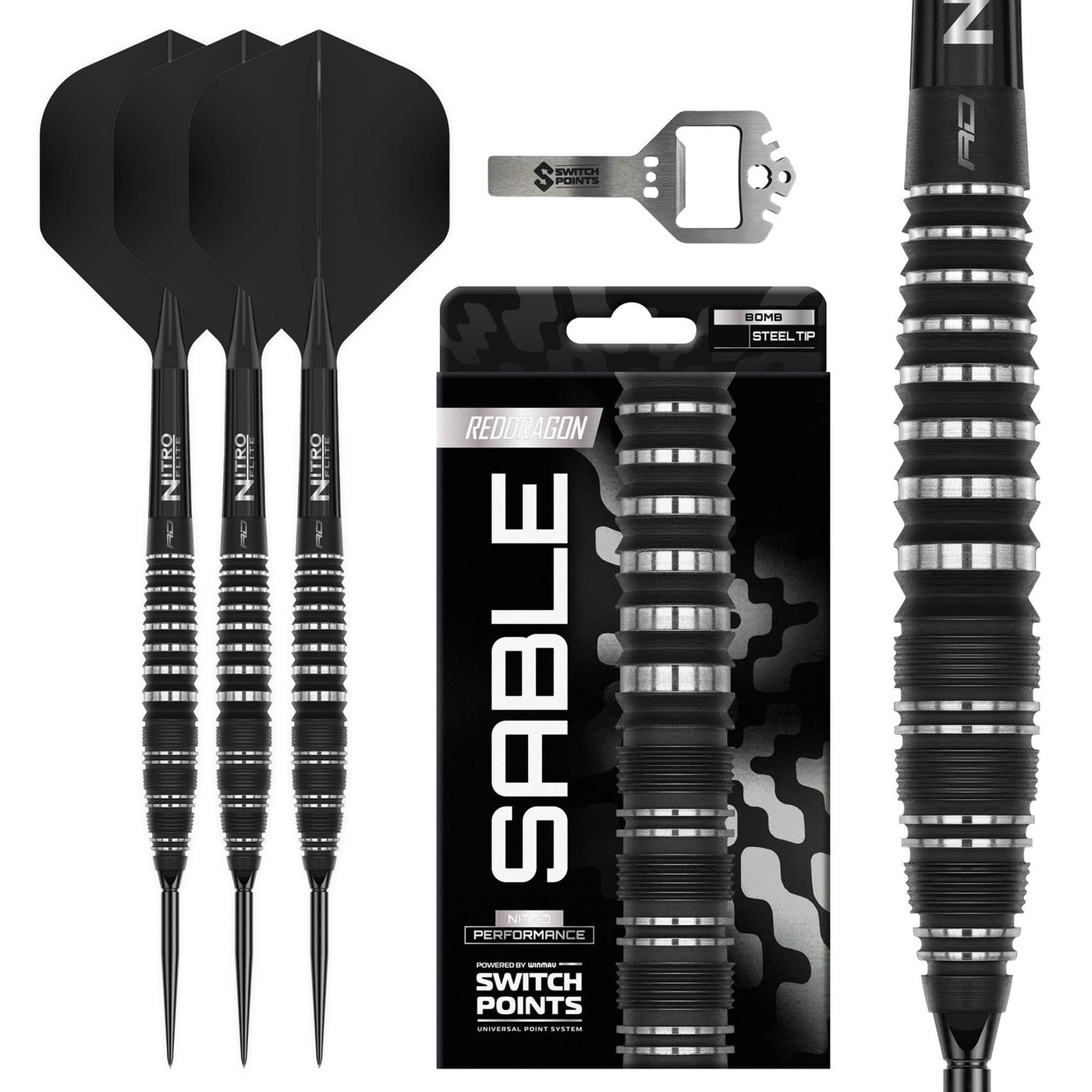 Red Dragon Sable Black Bomb Switch Point 90% - Dartpfeile