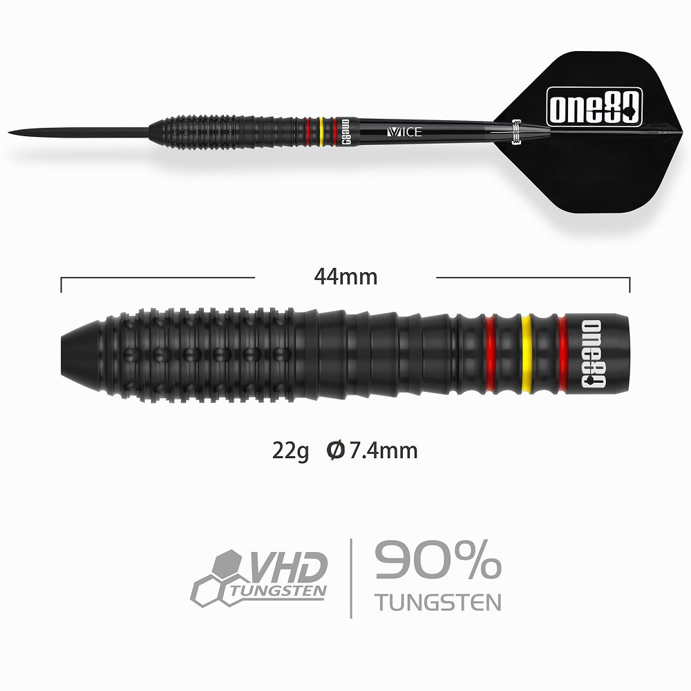 ONE80 Ricardo Perez V2 90% - Steel Tip Darts - Dartshopper.com